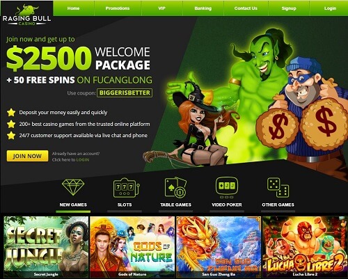 Raging Bull Casino Review Claim 2500 To Play Real Money Games